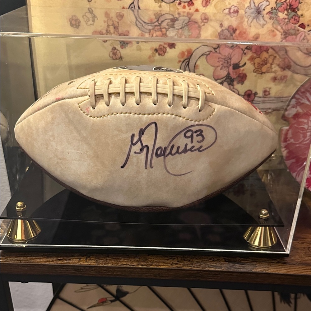 Signed Cream Football Display Case